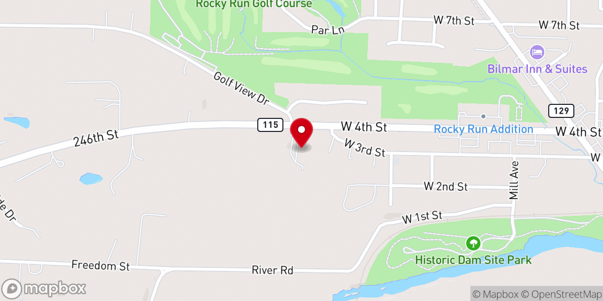 Map showing location of Quarry Rock Church