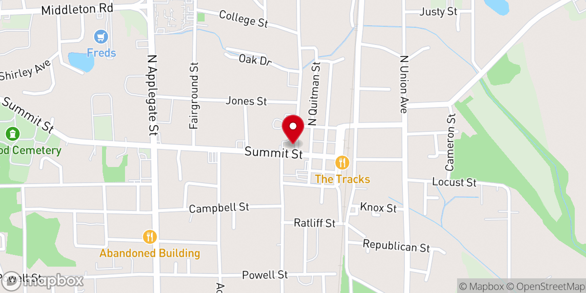 Map showing location of First Presbyterian Church