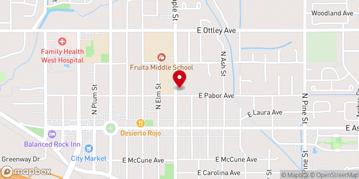 Map showing location of Fruita Christian Church