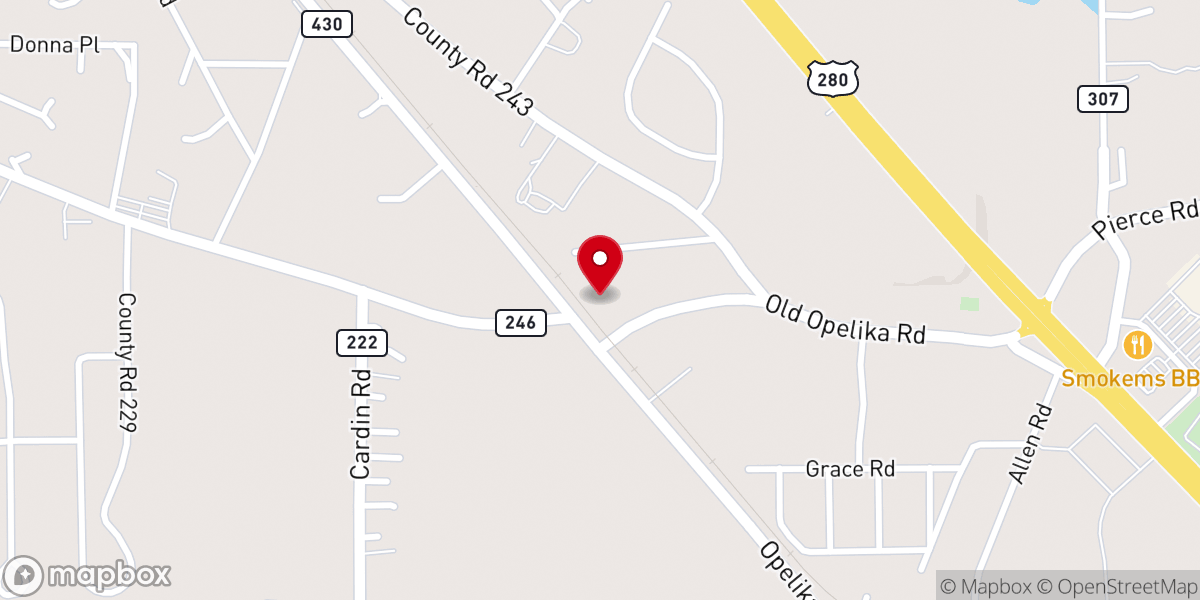 Map showing location of Oasis Christian Center