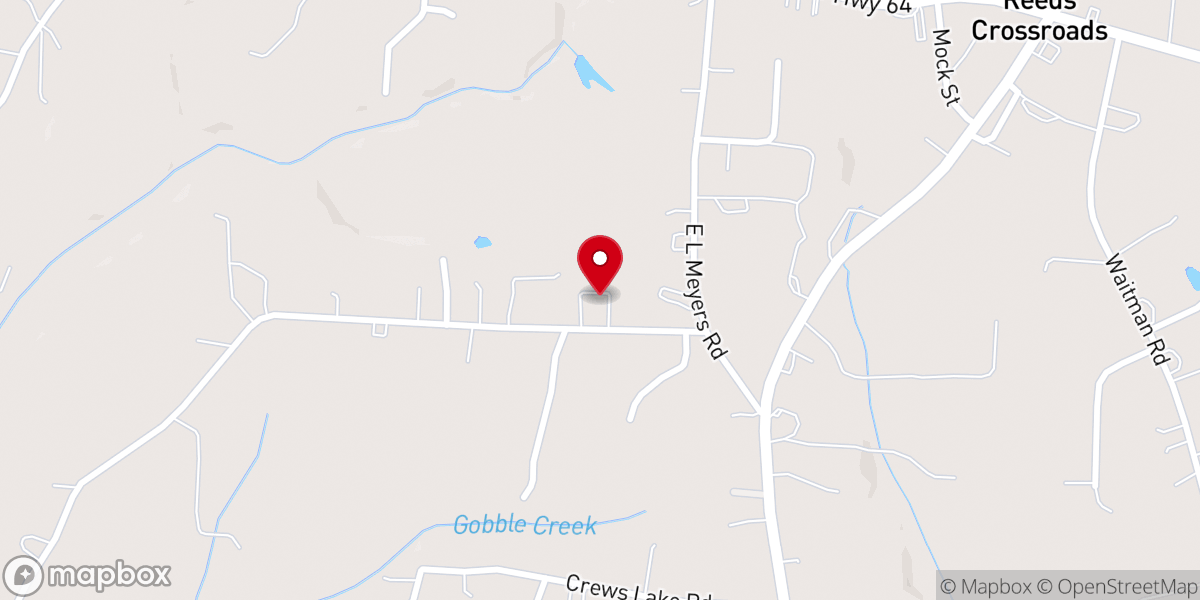 Map showing location of Madison Heights Free Will Baptist Church