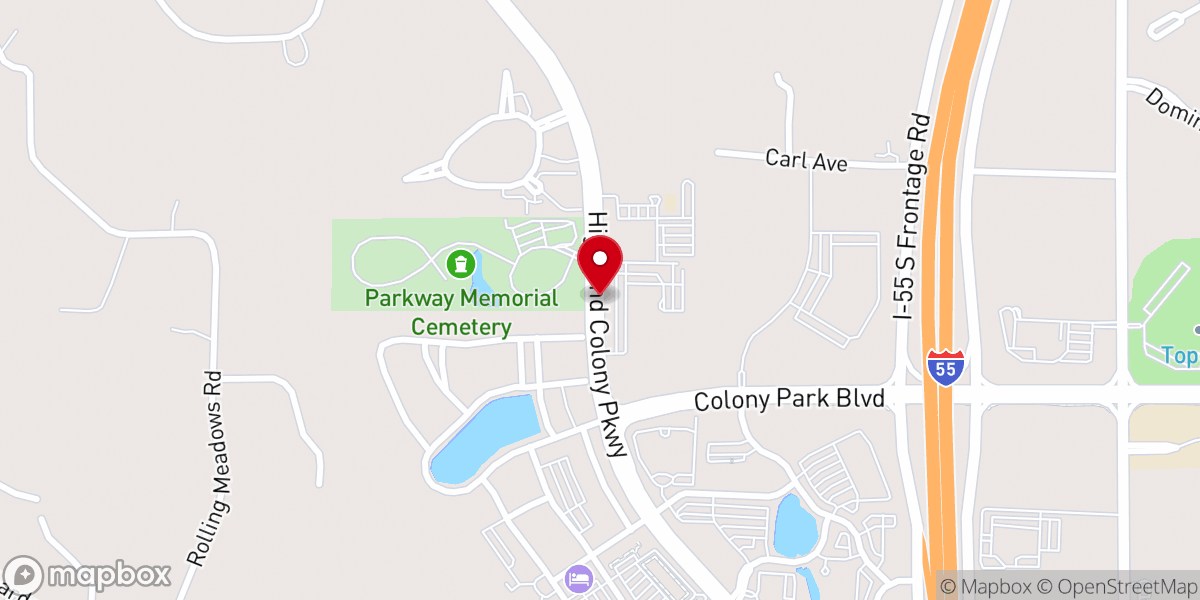 Map showing location of Highlands Presbyterian Church