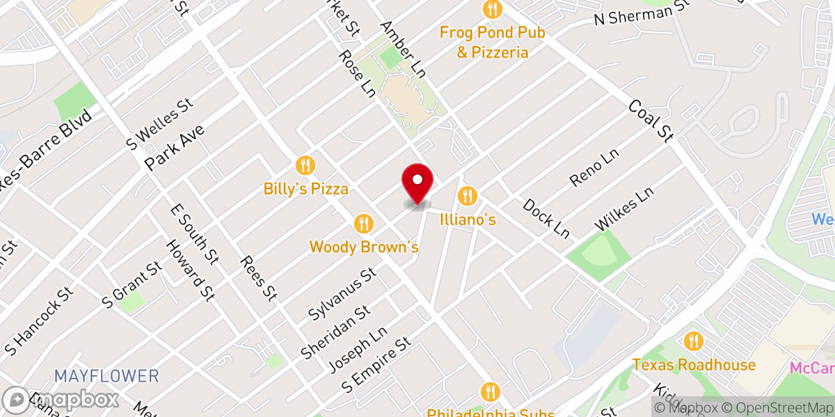 Map showing location of Meade Street Baptist Church