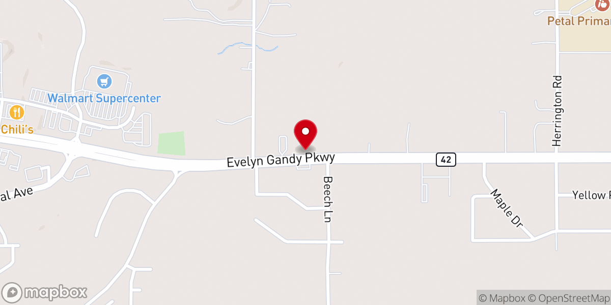 Map showing location of East Pine African Methodist Episcopal Church