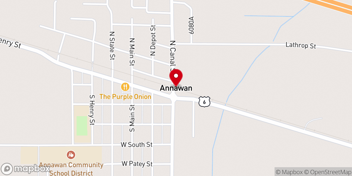 Map showing location of Annawan