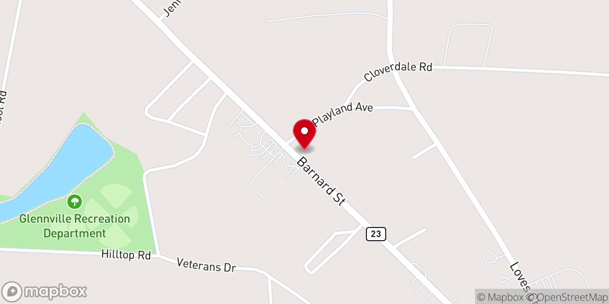 Map showing location of First United Pentecostal Church Glennville, GA