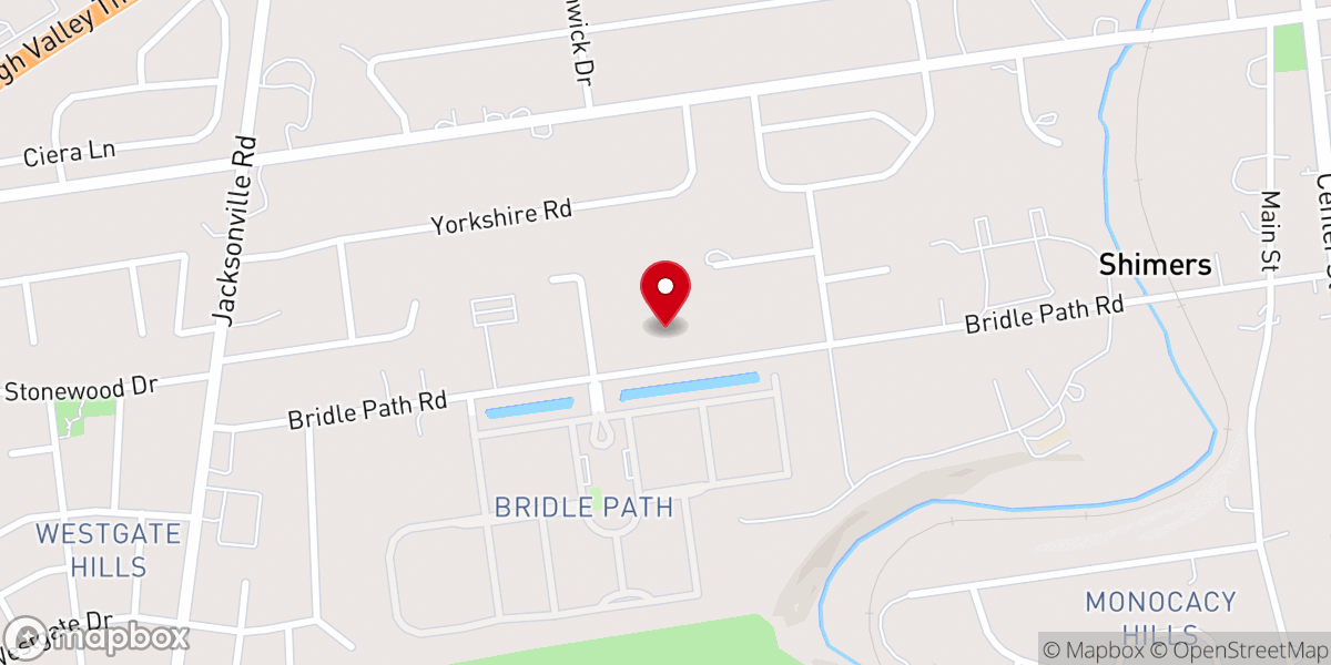 Map showing location of Lehigh Valley Grace Church