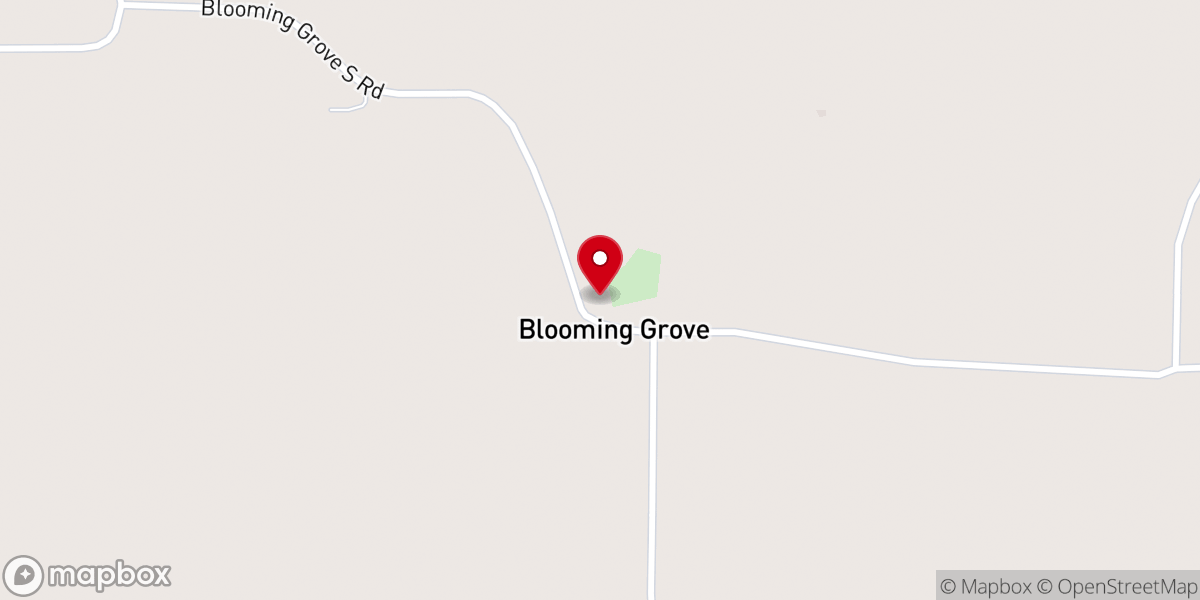 Map showing location of Blooming Grove Methodist Church