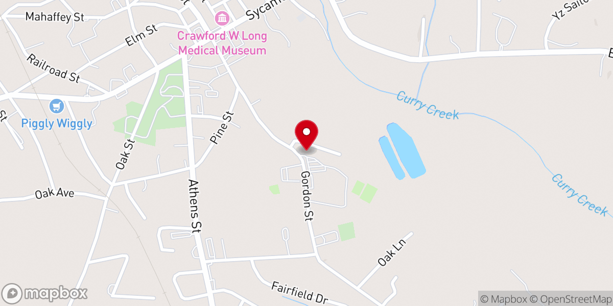 Map showing location of Hughey J T