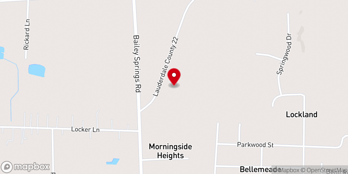 Map showing location of Bible Baptist Church