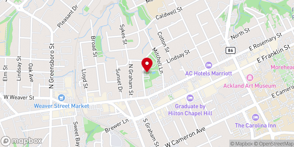 Map showing location of Hargraves Community Center