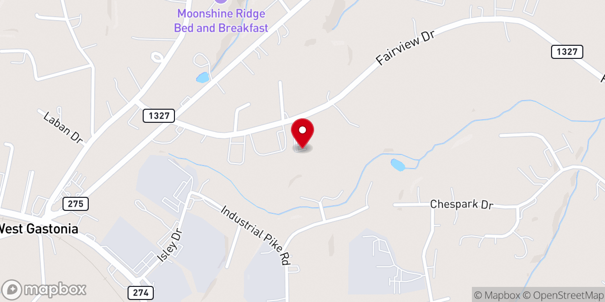 Map showing location of Westview Baptist Church