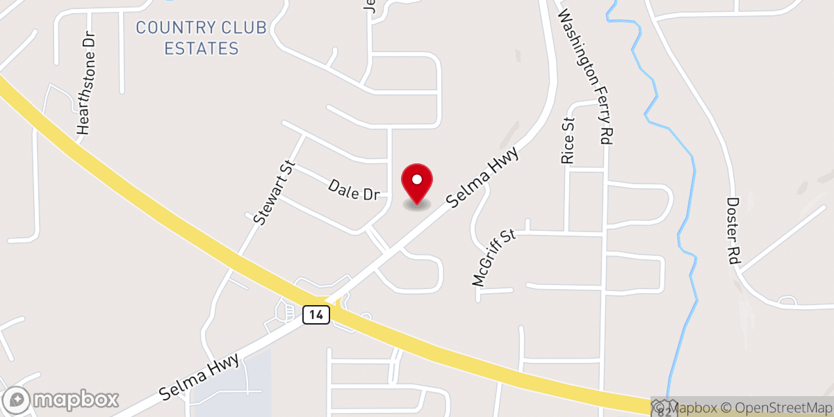 Map showing location of Grace Baptist Temple