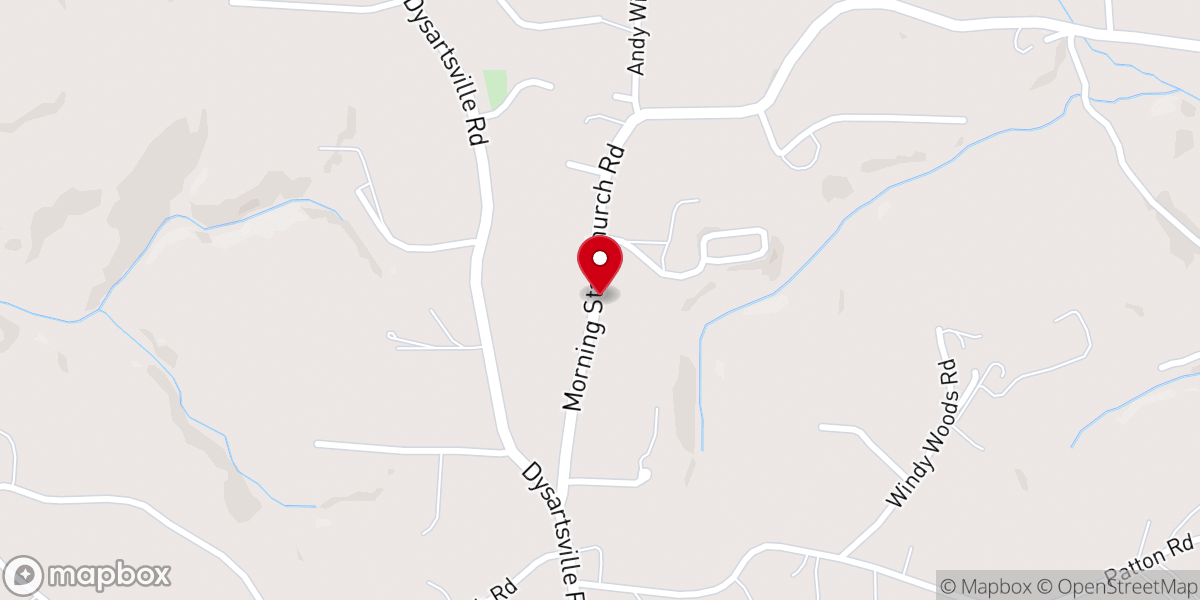 Map showing location of Morning Star Freewill Baptist Church