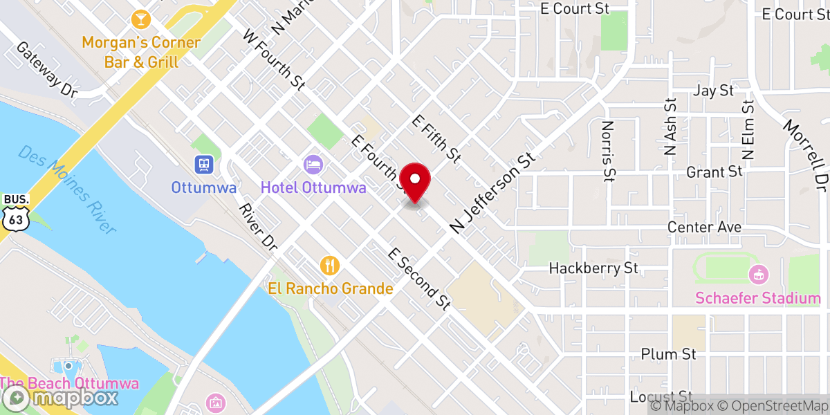 Map showing location of Second Baptist Church