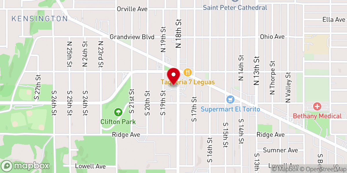 Map showing location of Mission Adelante