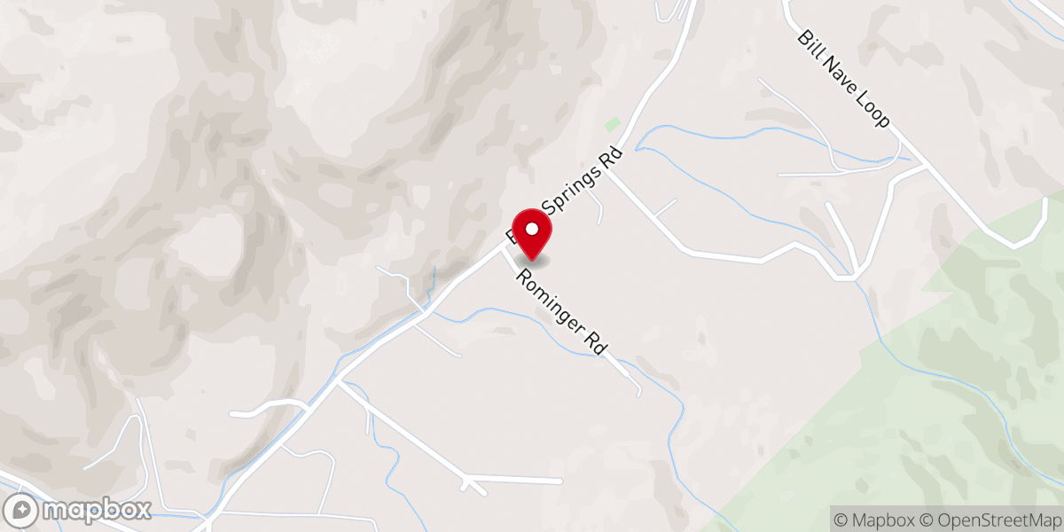 Map showing location of Blue Springs Christian Church