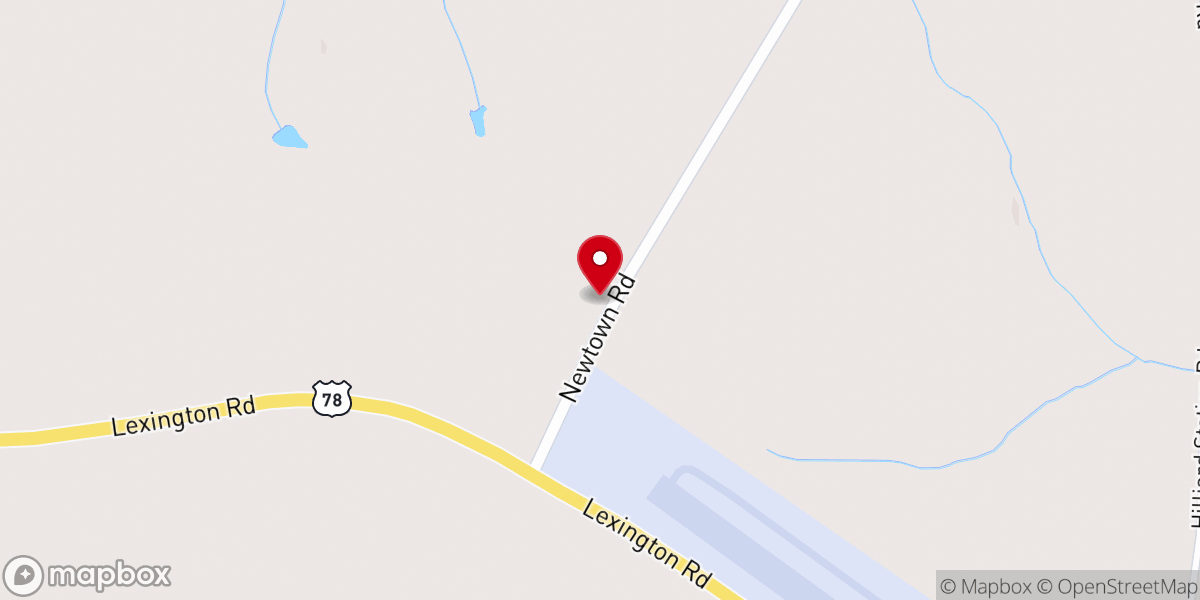 Map showing location of Victory Baptist Church