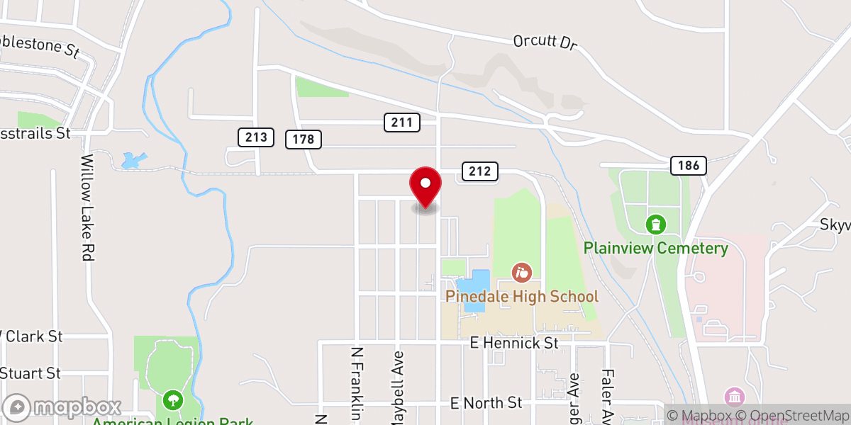 Map showing location of First Baptist Church