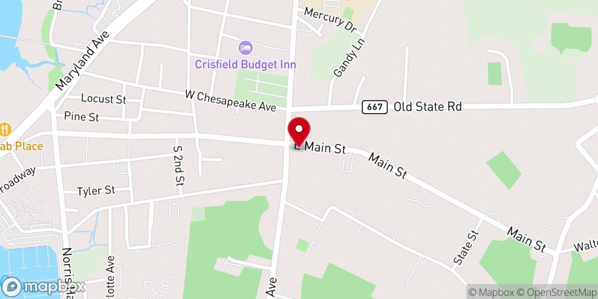 Map showing location of First Baptist Church