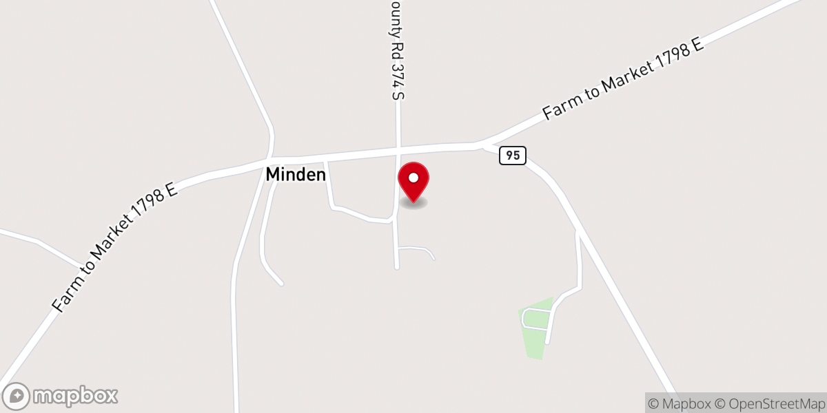 Map showing location of Minden Baptist Church
