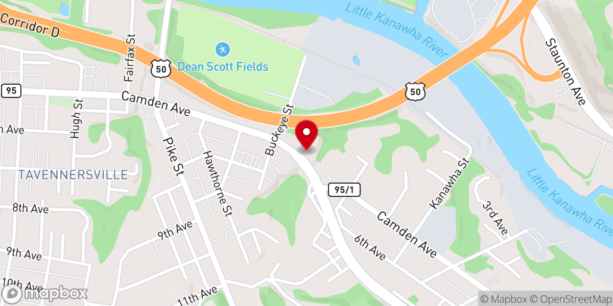 Map showing location of Camden Temple