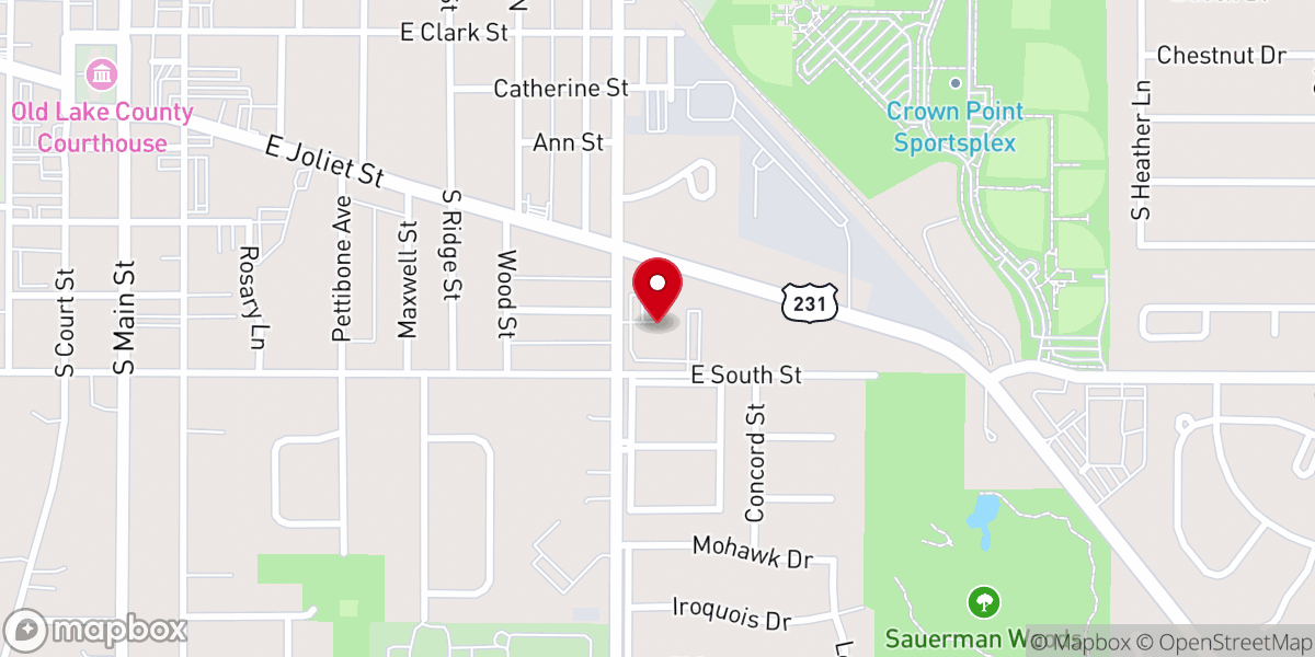 Map showing location of Trinity Lutheran Church & School