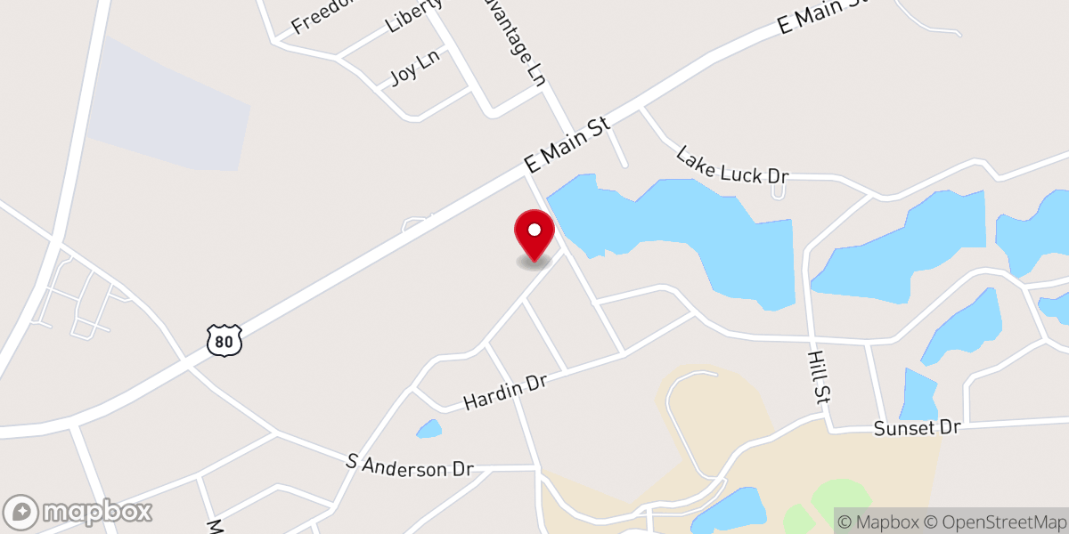 Map showing location of Swainsboro church of Christ