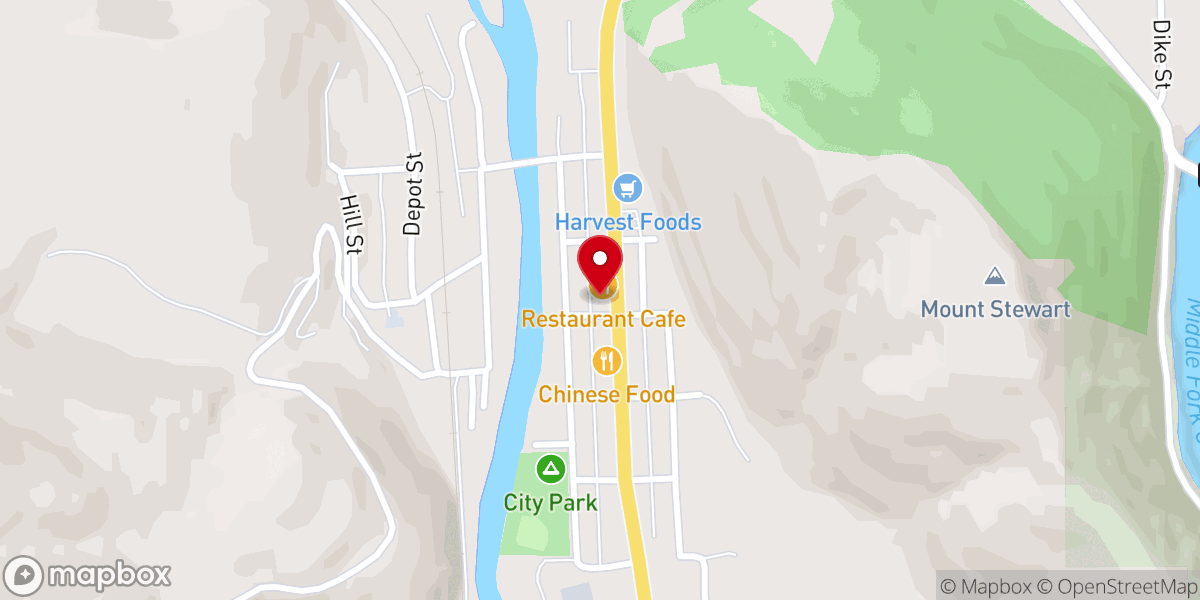 Map showing location of Kooskia City Hall