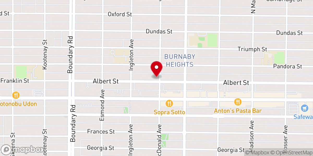 Map showing location of Burnaby North Baptist Church
