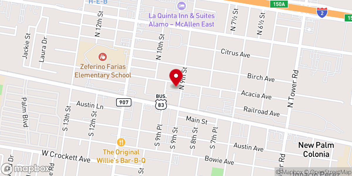 Map showing location of Iglesia Apostolica International
