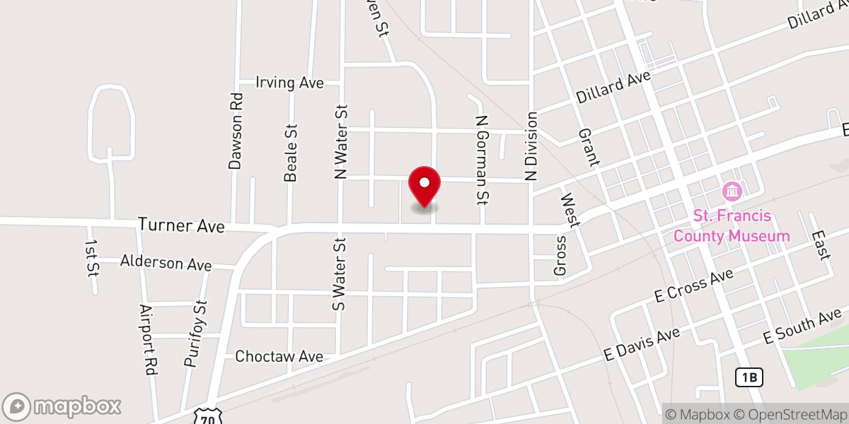 Map showing location of Salem Baptist Church