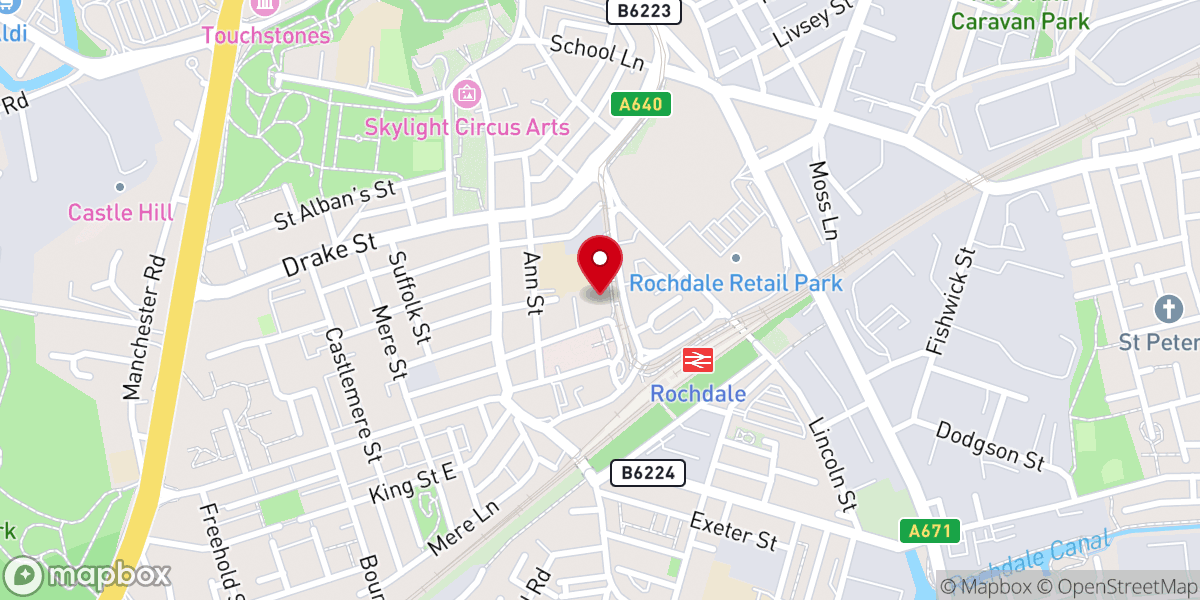 Map showing location of St John the Baptist R C Church