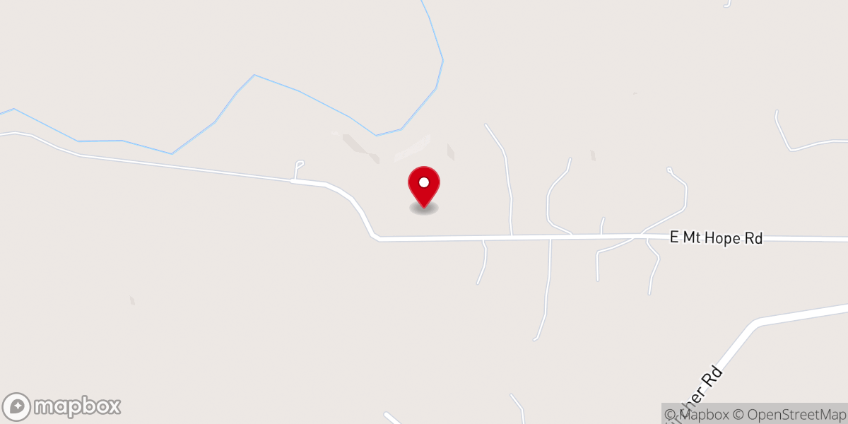 Map showing location of Mt Hope Baptist Church