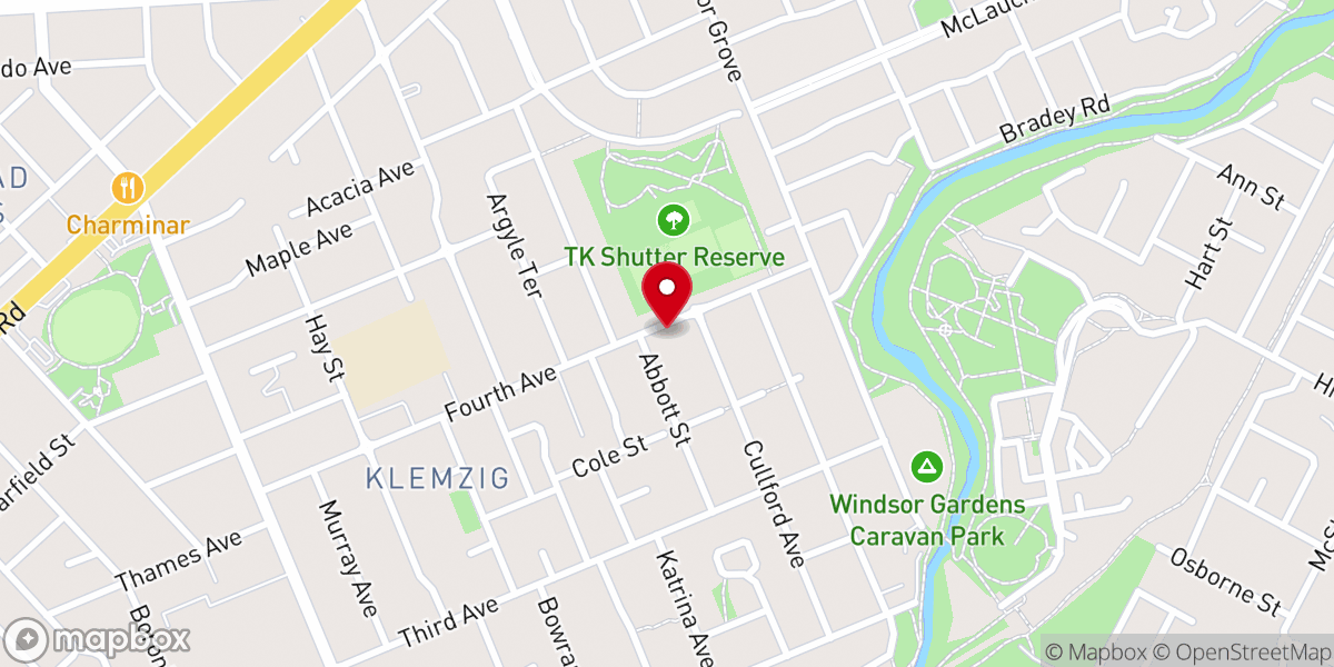Map showing location of Hope Church