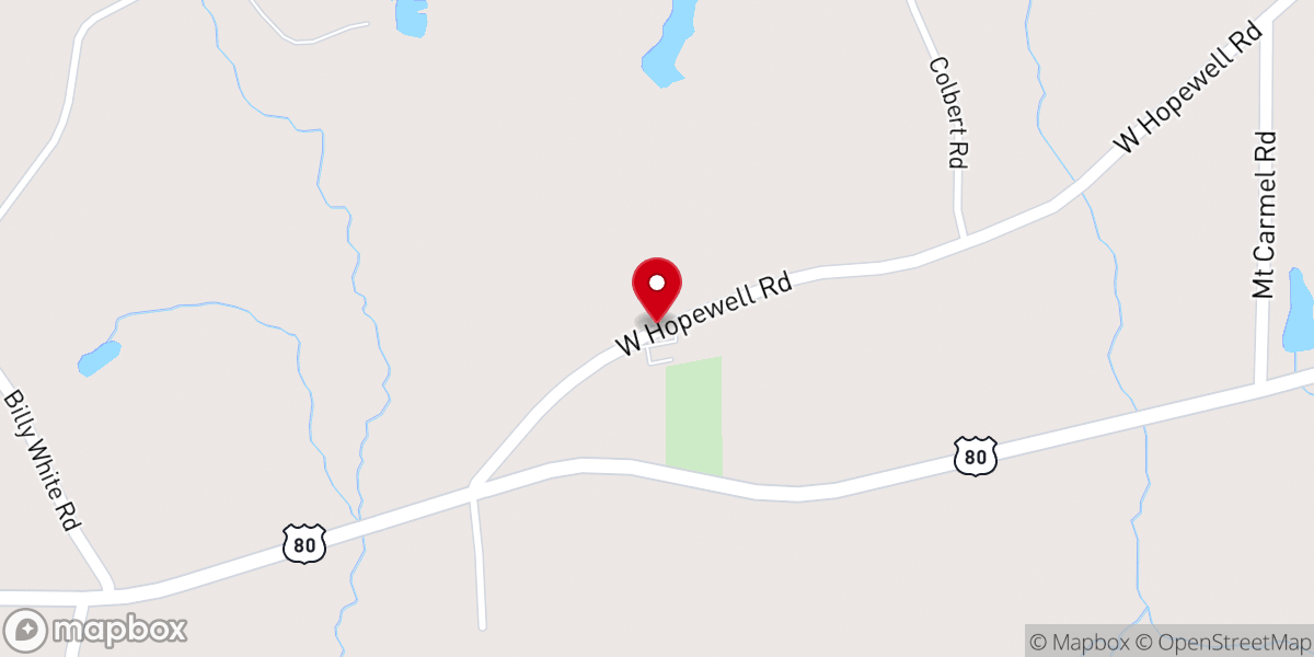 Map showing location of New Lebanon Baptist Church