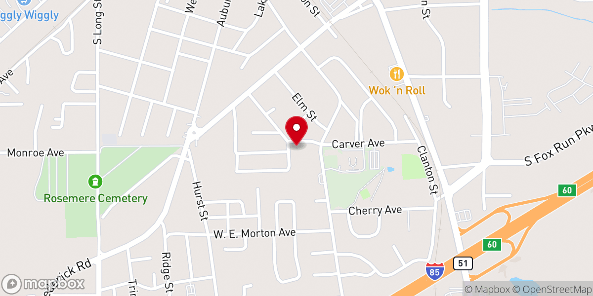 Map showing location of Southside Church of Christ