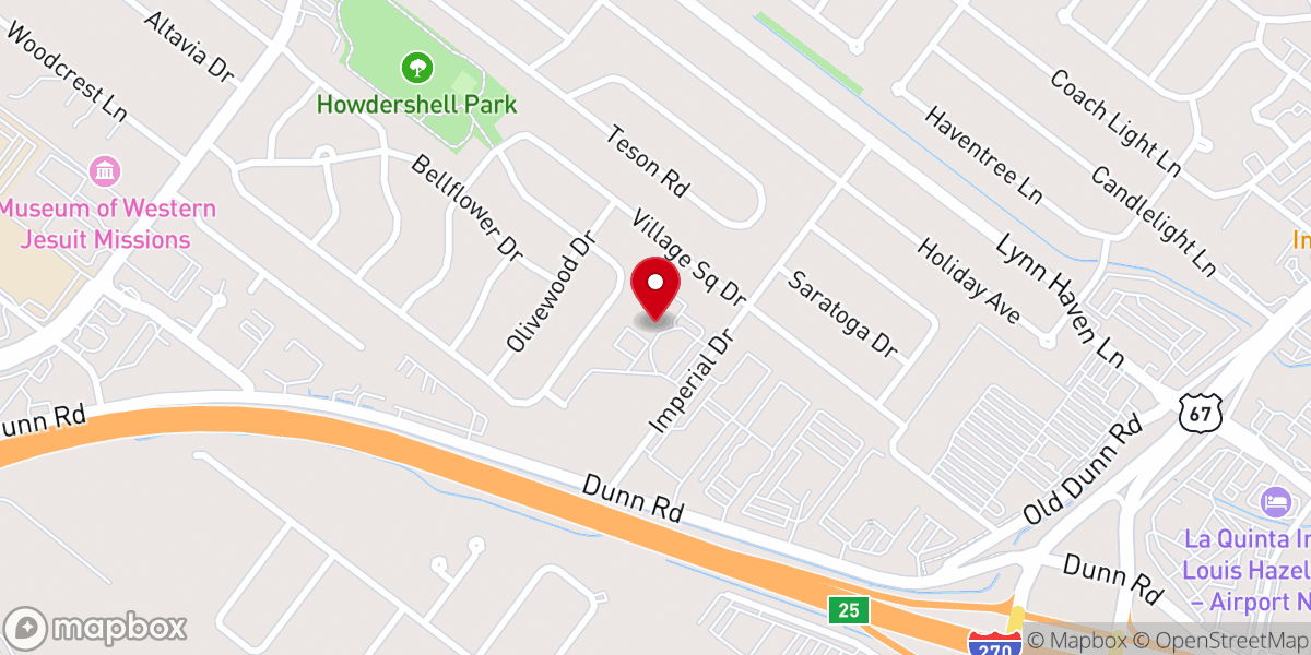 Map showing location of St Martin de Porres Catholic Church, 615 Dunn Rd