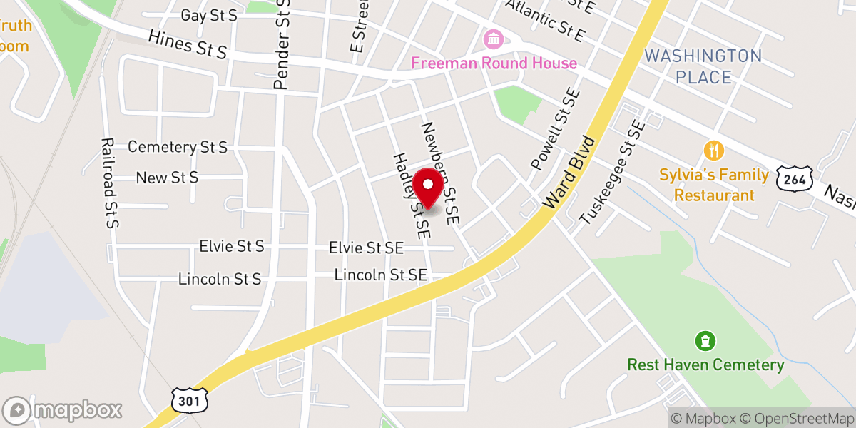 Map showing location of Branch Memorial Tabernacle United Holy Church