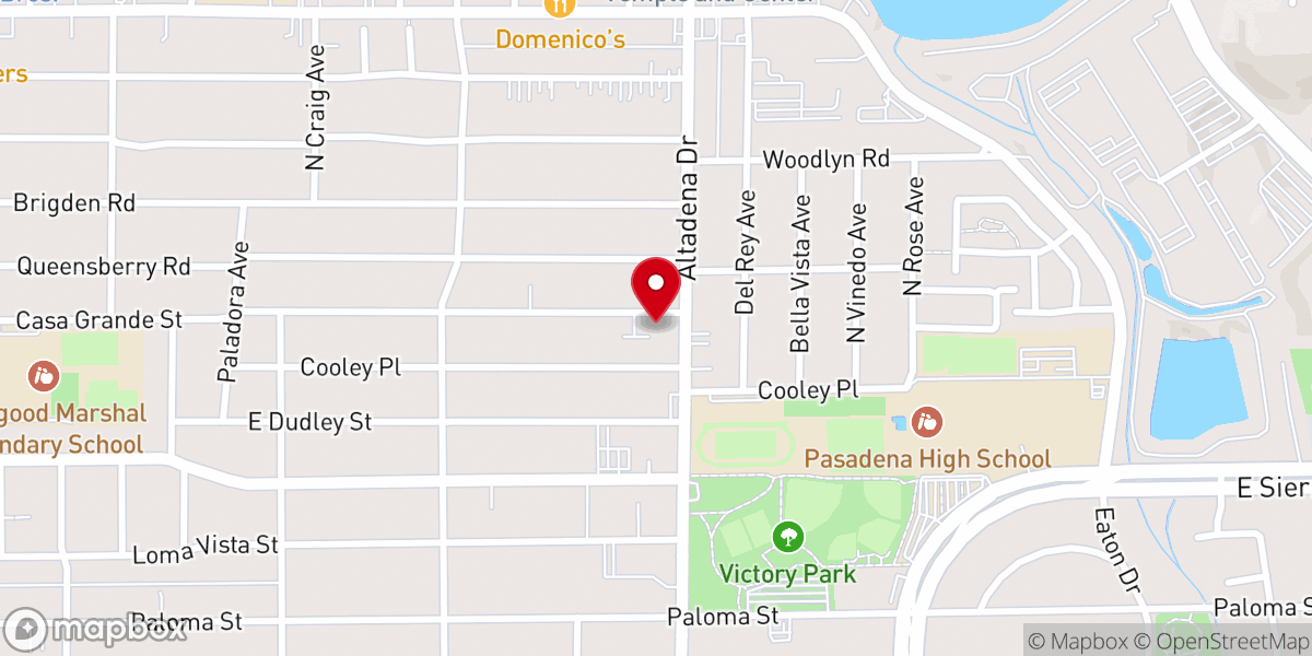 Map showing location of Pasadena Mennonite Church