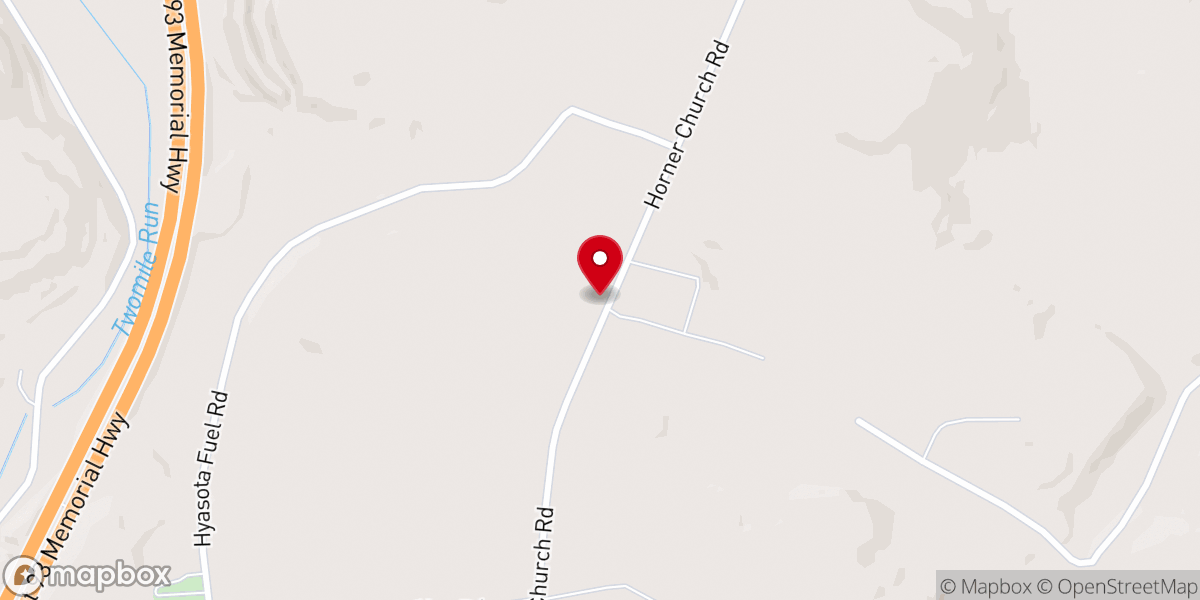 Map showing location of Horner Lutheran Church