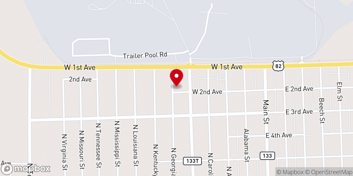 Map showing location of Westside Church of Christ