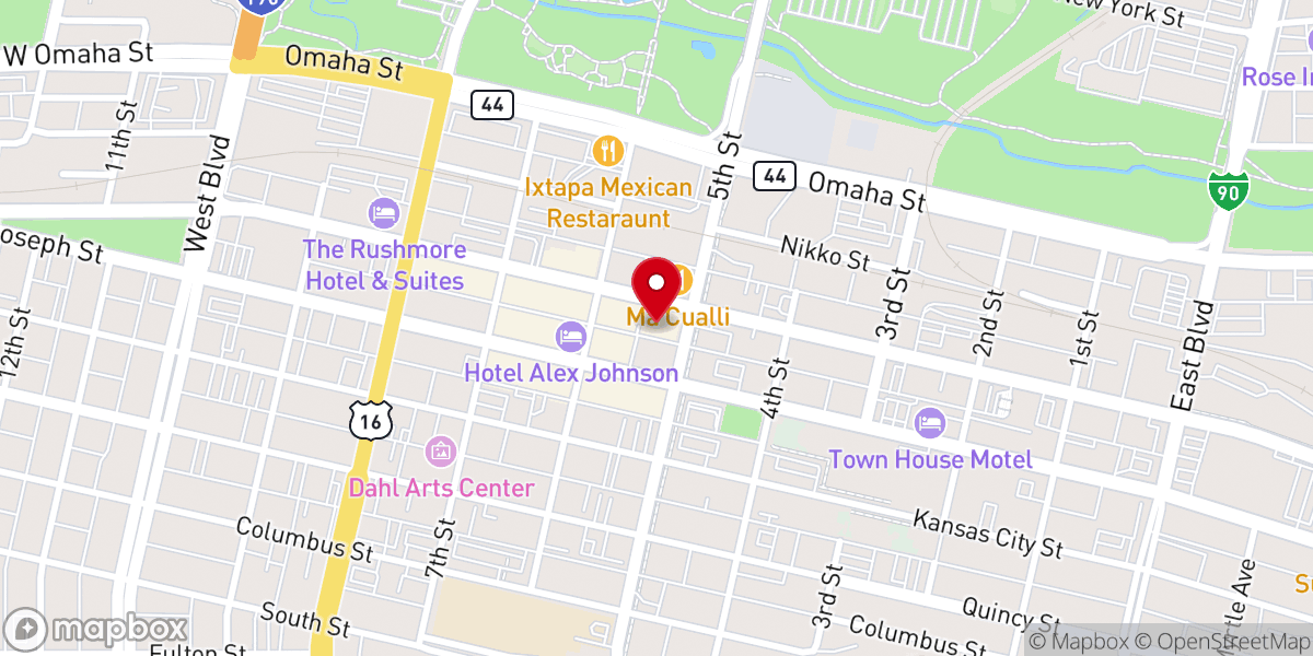 Map showing location of Rimrock Downtown