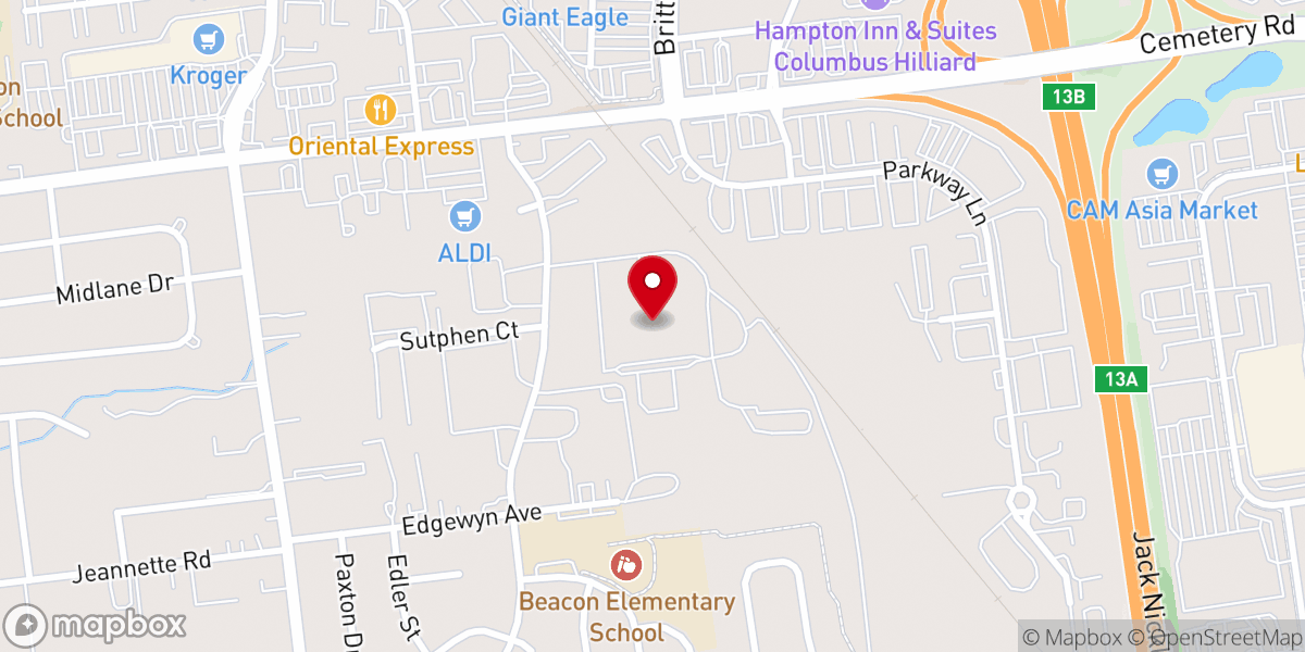 Map showing location of Liberty Baptist Church