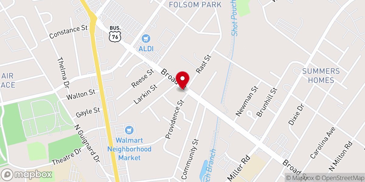 Map showing location of St James United Methodist Church