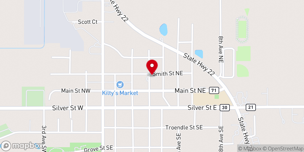 Map showing location of Faith Bible Church
