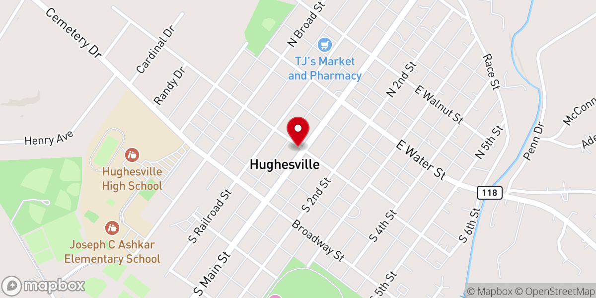 Map showing location of Trinity Lutheran Church