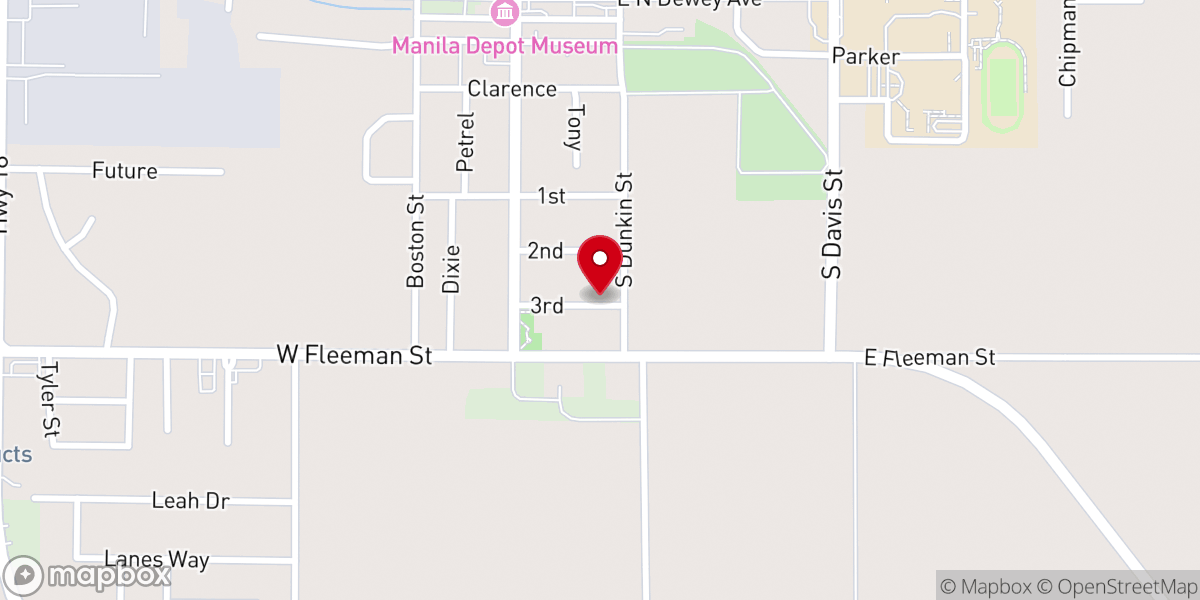 Map showing location of Calvary Baptist Church