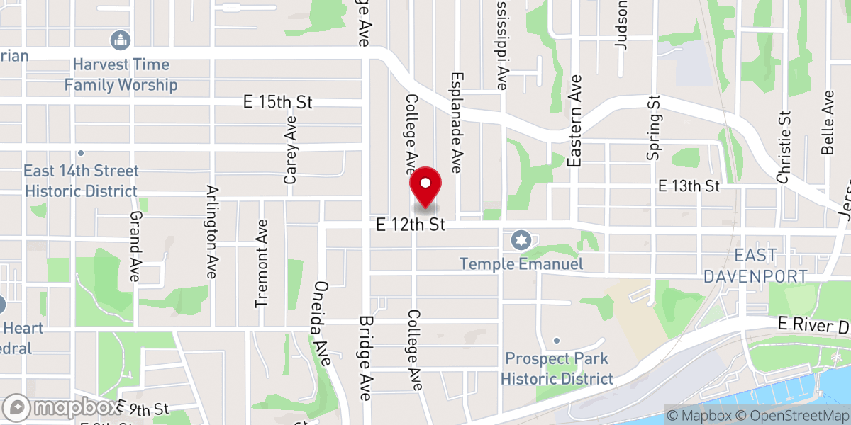 Map showing location of Progressive Baptist Church