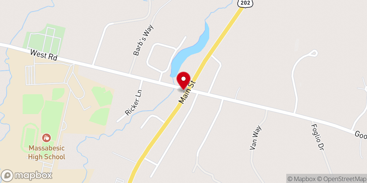 Map showing location of Waterboro House Of Pizza